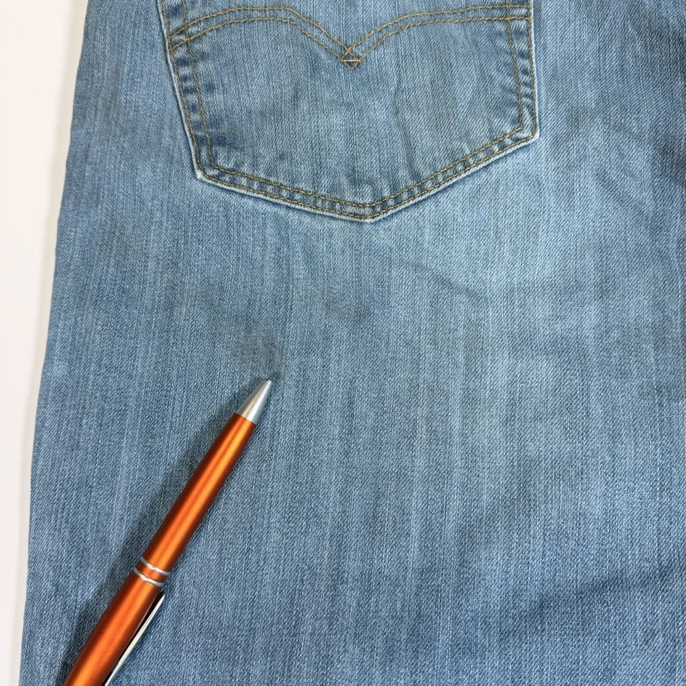 Levi's 559 Jeans Mens 42x32 Blue Denim Faded Hipster Red Tab Boho Straight Leg